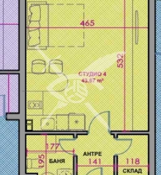 Едностаен апартамент в София, Хладилника - 43 кв.м за 948 €/кв.м - Снимка #1