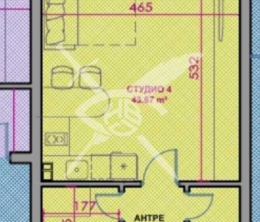 Едностаен апартамент в София, Хладилника - 43 кв.м за 948 €/кв.м - Снимка #1