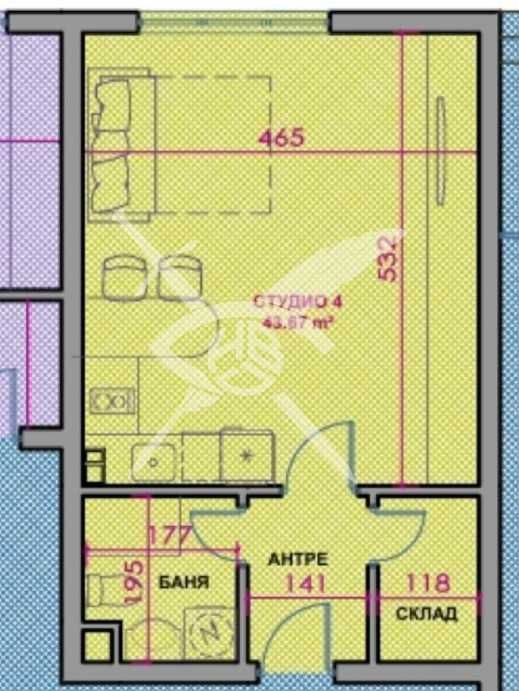 Едностаен апартамент в София, Хладилника - 43 кв.м за 948 €/кв.м - Снимка #1