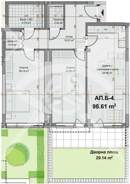 Тристаен апартамент в Пловдив, Христо Смирненски - 120 кв.м за 800 €/кв.м - Снимка #1