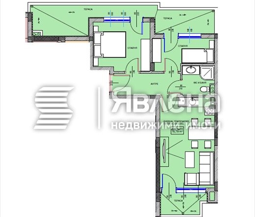 Тристаен апартамент в Поморие - 90 кв.м за 1406 €/кв.м - Снимка #1