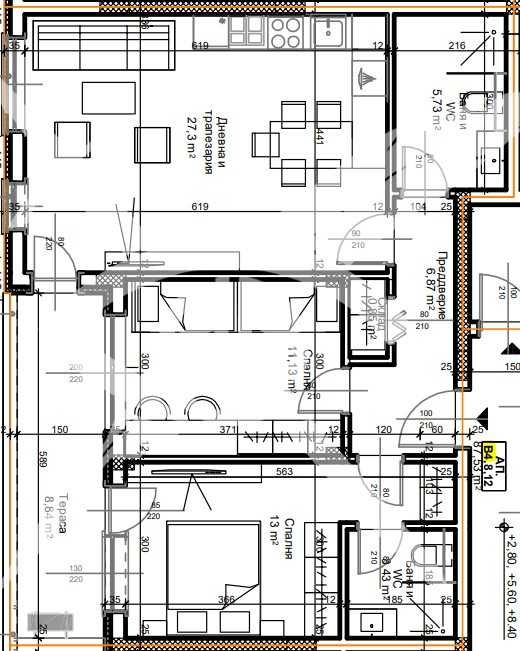 Тристаен апартамент в Пловдив, Остромила - 105 кв.м за 669 €/кв.м - Снимка #1