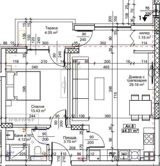 Двустаен апартамент в Пловдив, Тракия - 75 кв.м за 579 €/кв.м - Снимка #1