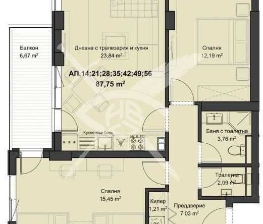 Тристаен апартамент в Пловдив, Кючук Париж - 102 кв.м за 892 €/кв.м - Снимка #1