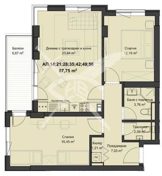 Тристаен апартамент в Пловдив, Кючук Париж - 102 кв.м за 892 €/кв.м - Снимка #1