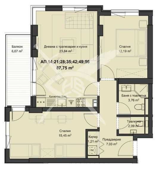 Тристаен апартамент в Пловдив, Кючук Париж - 102 кв.м за 892 €/кв.м - Снимка #1