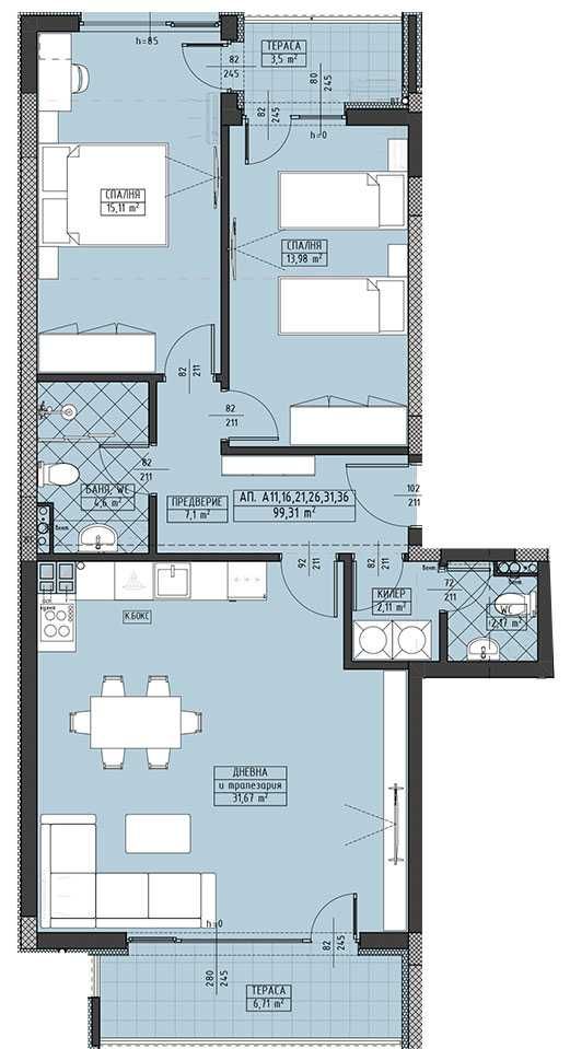 Тристаен апартамент в Пловдив, Христо Смирненски - 116 кв.м за 1436 €/кв.м - Снимка #1