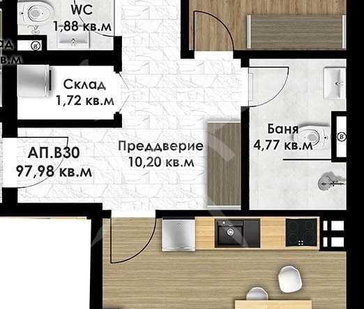 Тристаен апартамент в Пловдив, Остромила - 112 кв.м за 792 €/кв.м - Снимка #1