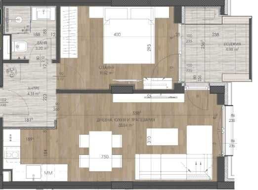 Двустаен апартамент в София, Полигона - 63 кв.м за 5397 €/кв.м - Снимка #1