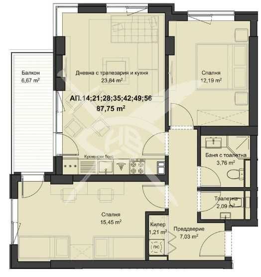 Тристаен апартамент в Пловдив, Кючук Париж - 102 кв.м за 892 €/кв.м - Снимка #1