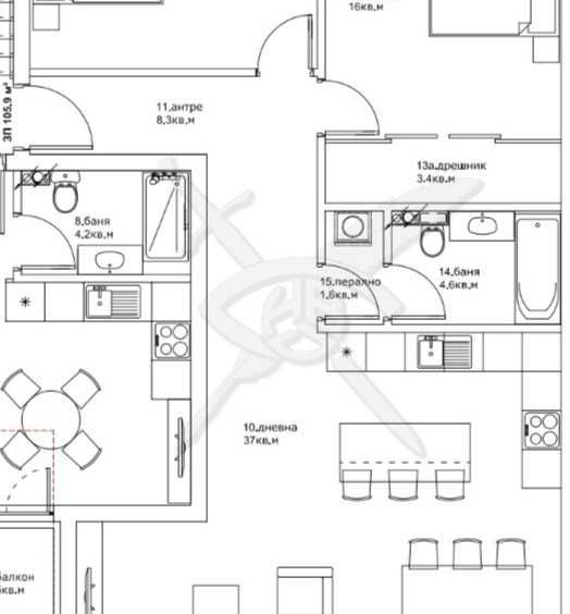 Тристаен апартамент в Пловдив, Кючук Париж - 128 кв.м за 739 €/кв.м - Снимка #1