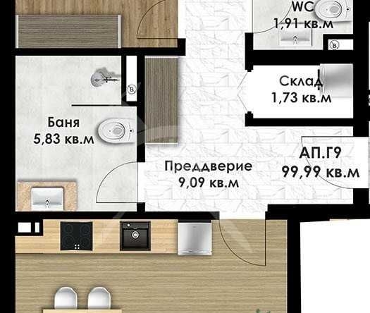 Тристаен апартамент в Пловдив, Остромила - 114 кв.м за 794 €/кв.м - Снимка #1