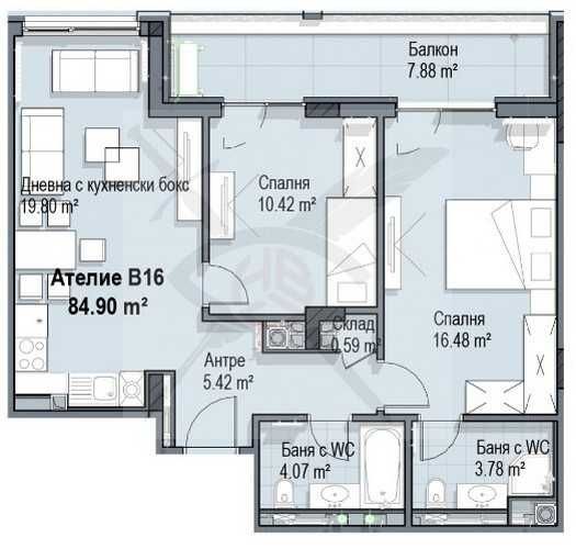Ателие в София, Кръстова вада - 102 кв.м за 1603 €/кв.м - Снимка #1