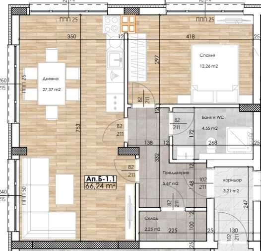 Двустаен апартамент в Пловдив, Остромила - 76 кв.м за 1500 €/кв.м - Снимка #1