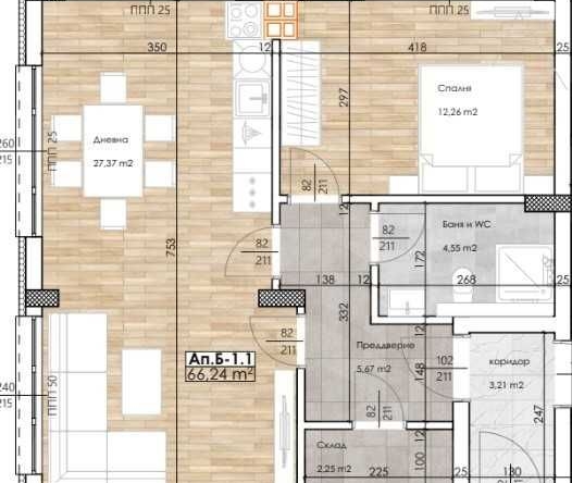 Двустаен апартамент в Пловдив, Остромила - 76 кв.м за 767 €/кв.м - Снимка #1