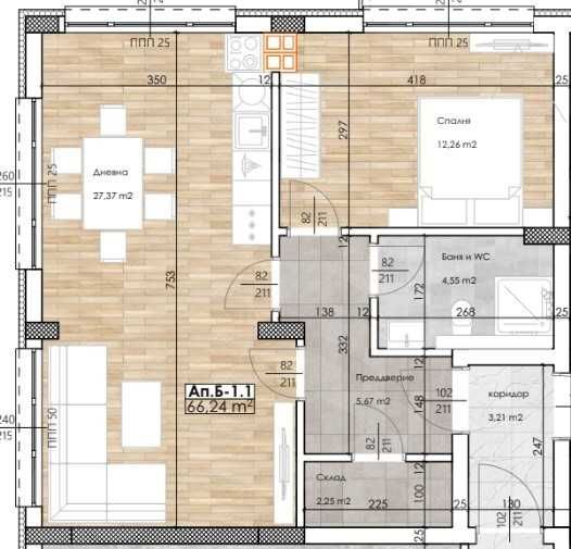 Двустаен апартамент в Пловдив, Остромила - 76 кв.м за 767 €/кв.м - Снимка #1