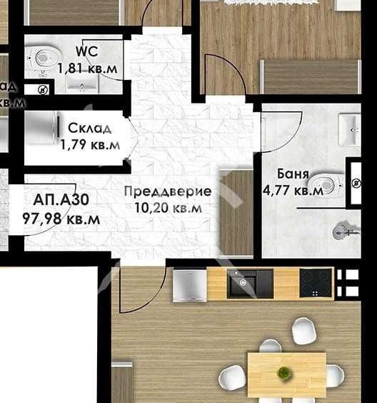 Тристаен апартамент в Пловдив, Остромила - 112 кв.м за 853 €/кв.м - Снимка #1