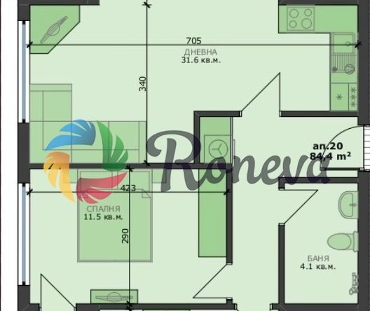 Тристаен апартамент в Варна, Погреби - 99 кв.м за 1495 €/кв.м - Снимка #1