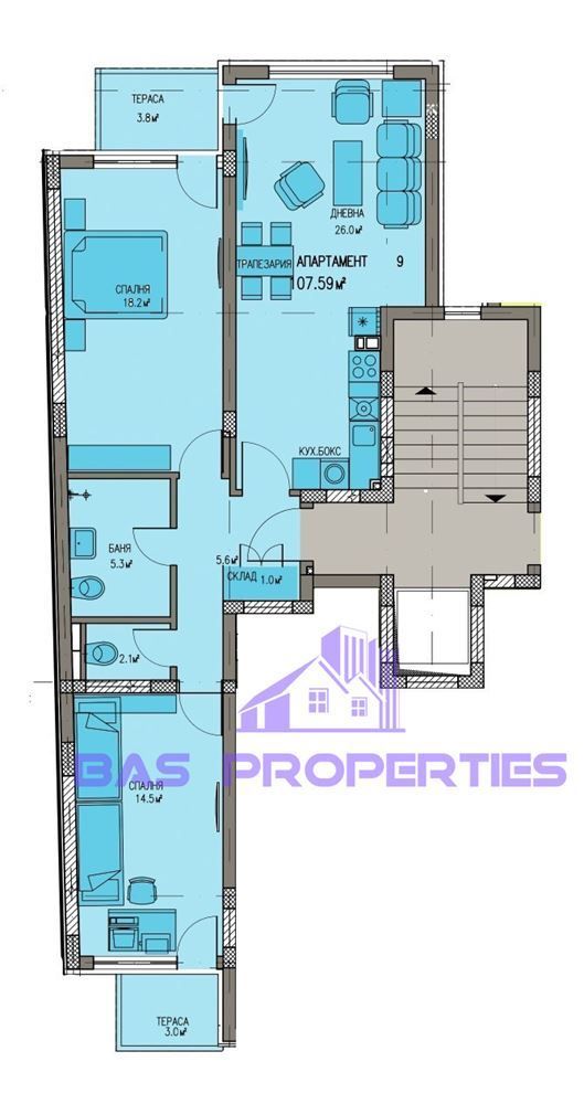 Тристаен апартамент в София, Люлин 10 - 108 кв.м за 1346 €/кв.м - Снимка #1