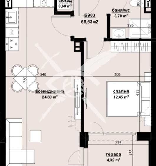 Двустаен апартамент в Бургас, Изгрев - 65 кв.м за 612 €/кв.м - Снимка #1