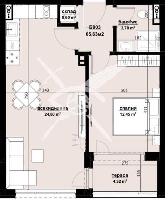 Двустаен апартамент в Бургас, Изгрев - 65 кв.м за 612 €/кв.м - Снимка #1