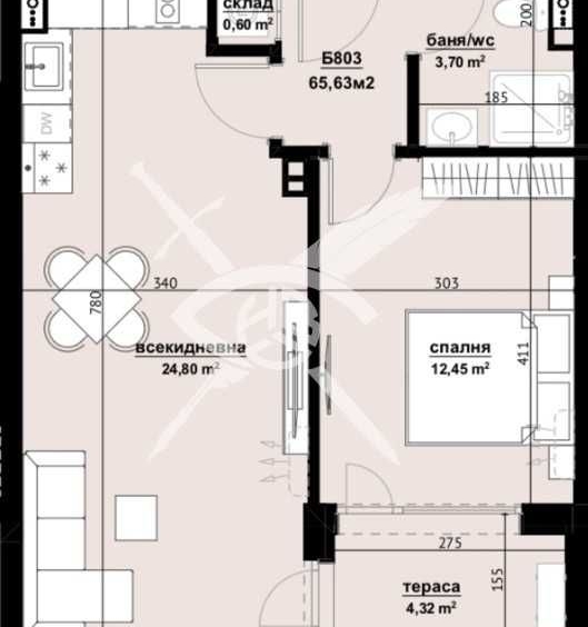 Двустаен апартамент в Бургас, Изгрев - 65 кв.м за 1231 €/кв.м - Снимка #1