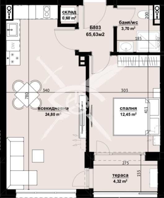 Двустаен апартамент в Бургас, Изгрев - 65 кв.м за 1231 €/кв.м - Снимка #1