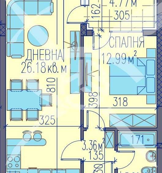 Двустаен апартамент в Пловдив, Изгрев - 71 кв.м за 1202 €/кв.м - Снимка #1