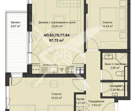 Тристаен апартамент в Пловдив, Кючук Париж - 101 кв.м за 900 €/кв.м - Снимка #1