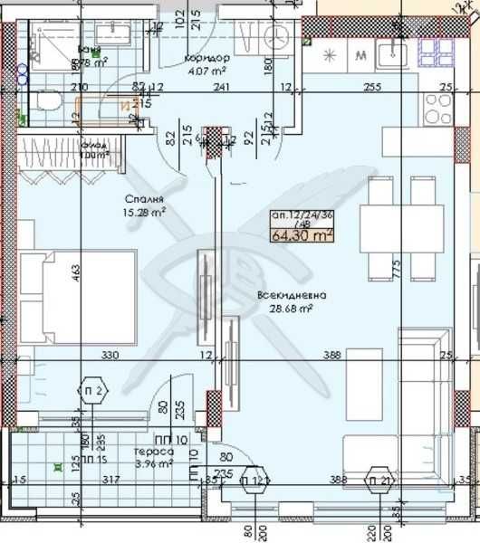 Двустаен апартамент в Пловдив, Тракия - 77 кв.м за 1429 €/кв.м - Снимка #1
