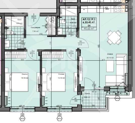 Тристаен апартамент в Пловдив, Кършияка - 107 кв.м за 540 €/кв.м - Снимка #1