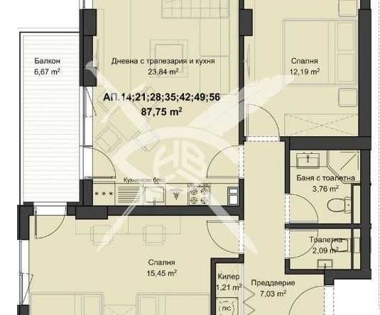 Тристаен апартамент в Пловдив, Кючук Париж - 102 кв.м за 892 €/кв.м - Снимка #1