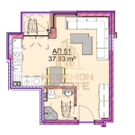 Едностаен апартамент в Варна, Виница - 44 кв.м за 1335 €/кв.м - Снимка #1