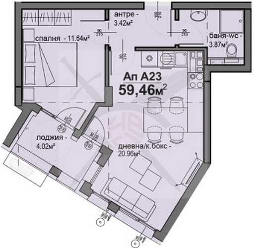 Двустаен апартамент в София, Люлин 5 - 60 кв.м за 1392 €/кв.м - Снимка #1
