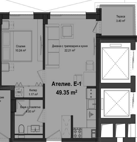 Двустаен апартамент в Пловдив, Гагарин - 56 кв.м за 974 €/кв.м - Снимка #1