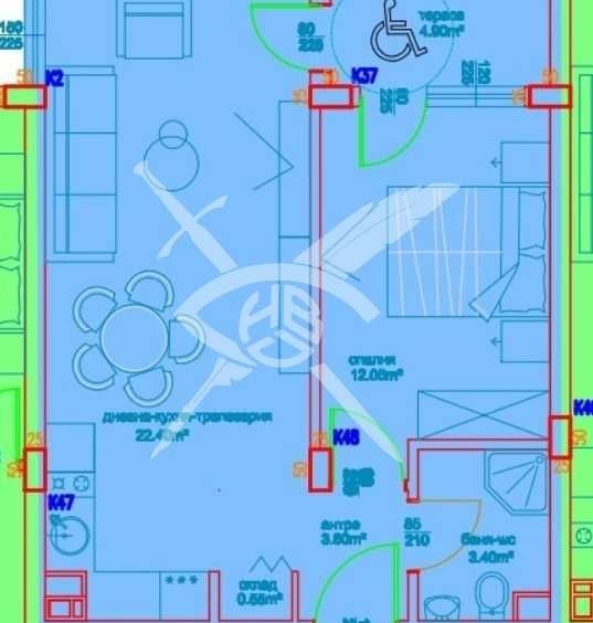 Двустаен апартамент в Бургас, Славейков - 59 кв.м за 1085 €/кв.м - Снимка #1