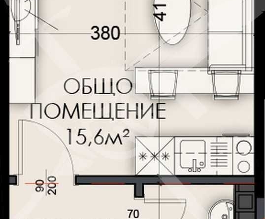 Едностаен апартамент в Варна, Виница - 38 кв.м за 1328 €/кв.м - Снимка #1