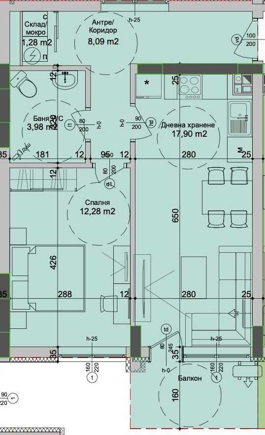 Двустаен апартамент в Бургас, Славейков - 67 кв.м за 956 €/кв.м - Снимка #1
