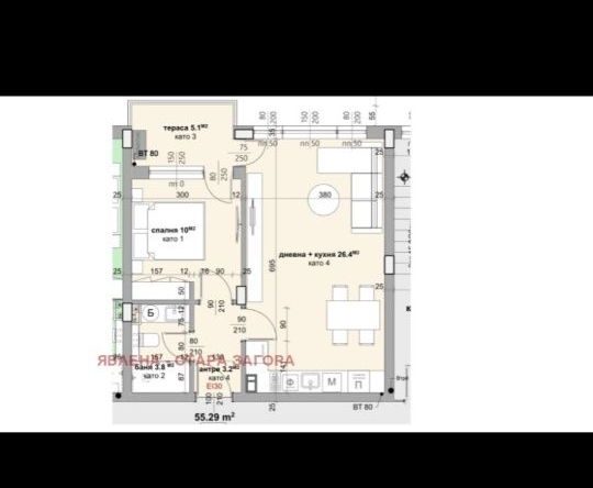 Двустаен апартамент в Стара Загора, Била - 67 кв.м за 1083 €/кв.м - Снимка #1