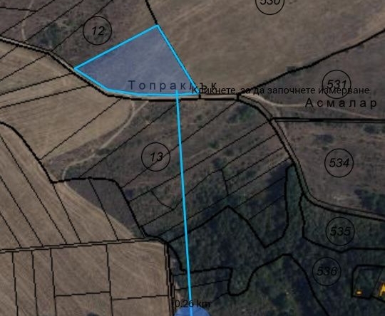 Парцел в с. Кичево, Област Варна - 5985 кв.м за 4 €/кв.м - Снимка #1