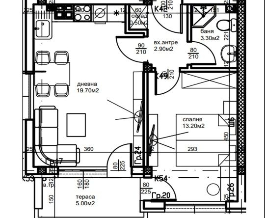 Двустаен апартамент в Пловдив, Кючук Париж - 53 кв.м за 1368 €/кв.м - Снимка #1