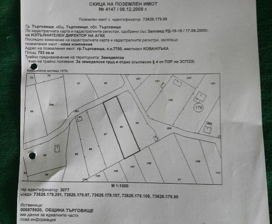 Парцел в Търговище, Запад 1 - 753 кв.м за 16 €/кв.м - Снимка #1