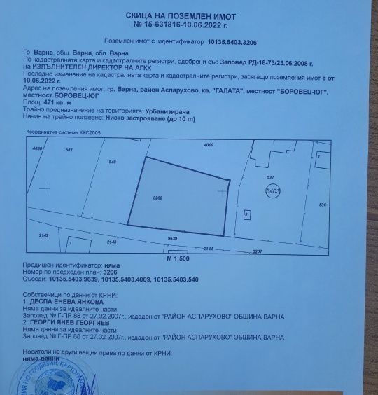 Парцел в Варна, Кайсиева градина - 471 кв.м за 40 €/кв.м - Снимка #1