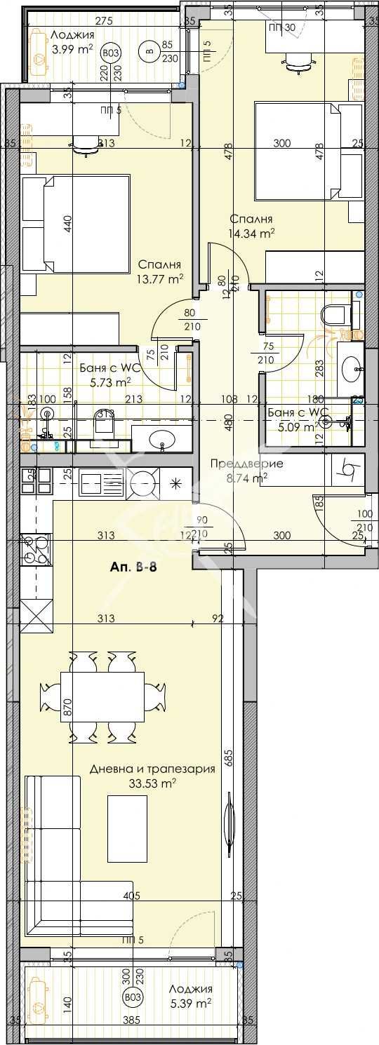 Тристаен апартамент в Пловдив, Кършияка - 125 кв.м за 1076 €/кв.м - Снимка #1