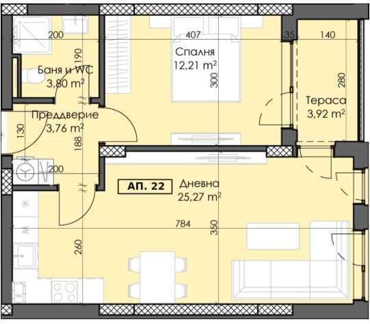 Двустаен апартамент в Пловдив, Тракия - 68 кв.м за 988 €/кв.м - Снимка #1