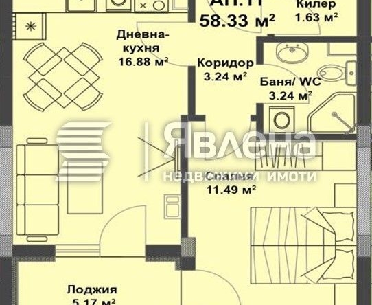 Двустаен апартамент в к.к. Слънчев бряг - 58 кв.м за 1207 €/кв.м - Снимка #1