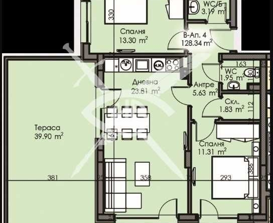 Тристаен апартамент в Бургас, Изгрев - 128 кв.м за 1204 €/кв.м - Снимка #1