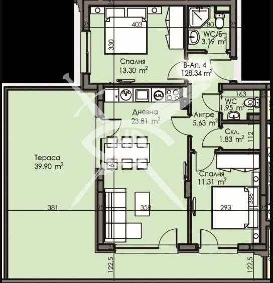 Тристаен апартамент в Бургас, Изгрев - 128 кв.м за 1204 €/кв.м - Снимка #1