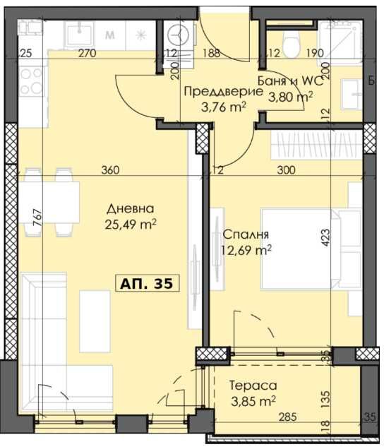 Двустаен апартамент в Пловдив, Тракия - 72 кв.м за 1081 €/кв.м - Снимка #1