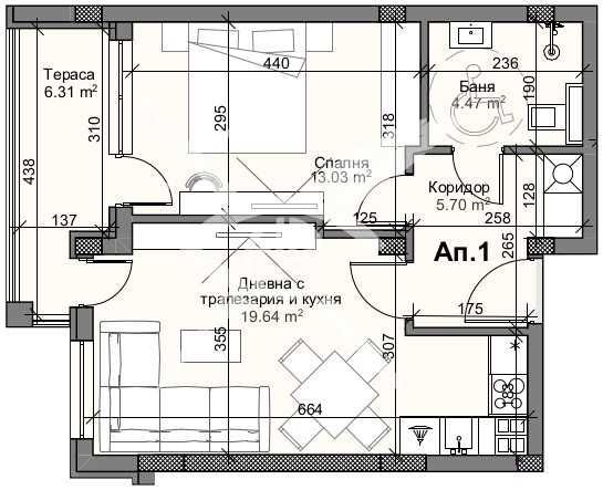 Двустаен апартамент в Пловдив, Кършияка - 69 кв.м за 812 €/кв.м - Снимка #1